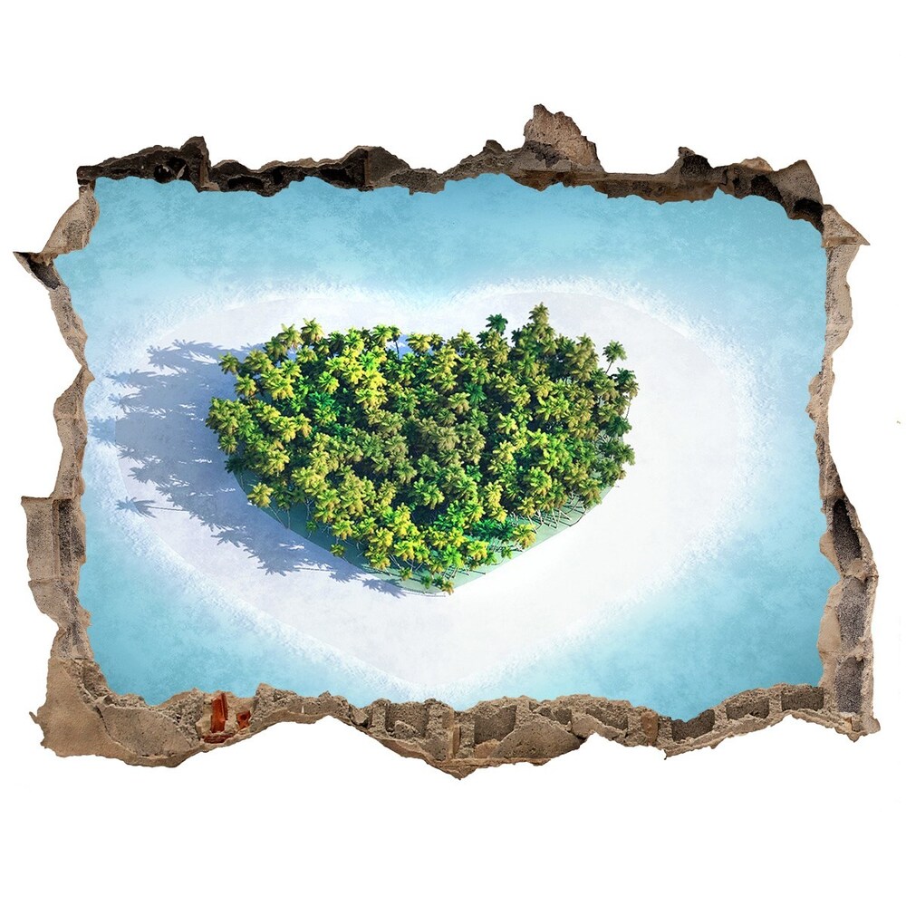 Nálepka fototapeta 3D Ostrov tvar srdce