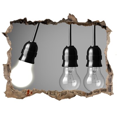 Díra 3D fototapeta nálepka Rozbitá zeď se zavěšenými lampami