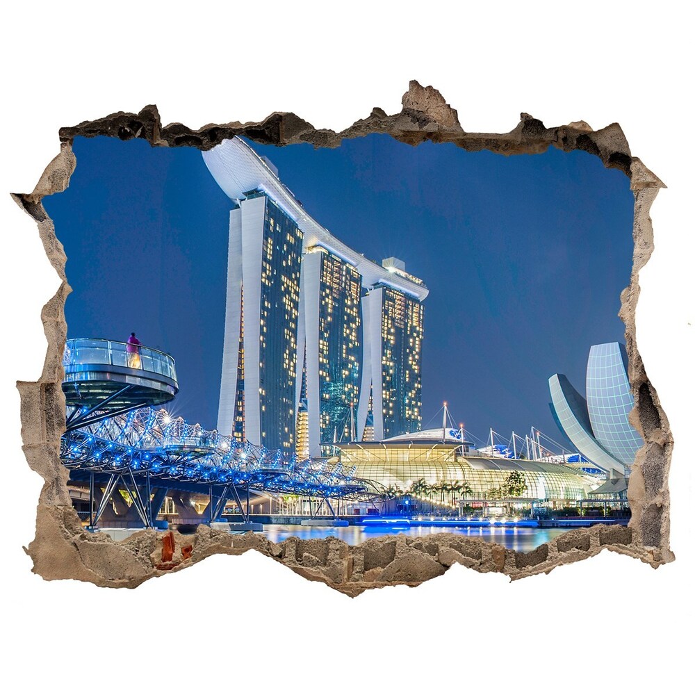 Nálepka fototapeta 3D na zeď Singapur noc