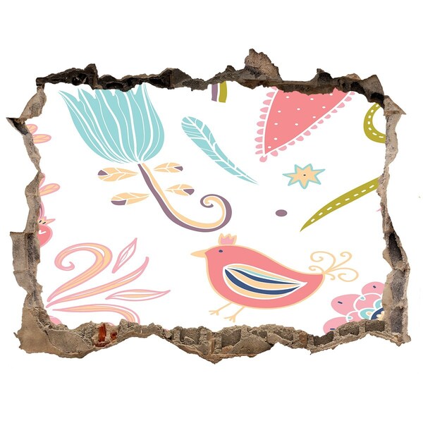 Díra 3D fototapeta nálepka Barevný svět za dírou