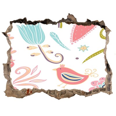 Díra 3D fototapeta nálepka Barevný svět za dírou