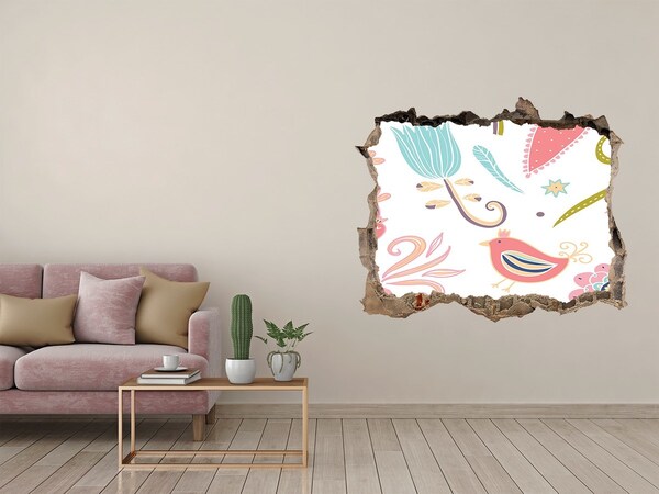 Díra 3D fototapeta nálepka Barevný svět za dírou