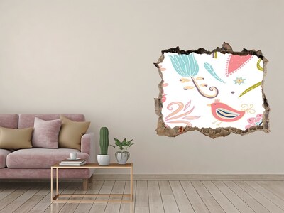 Díra 3D fototapeta nálepka Barevný svět za dírou