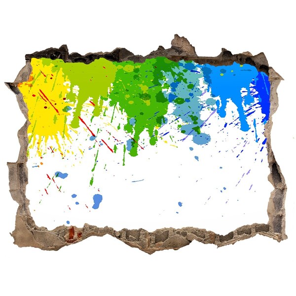 Díra 3D fototapeta nálepka Barevná exploze v betonu