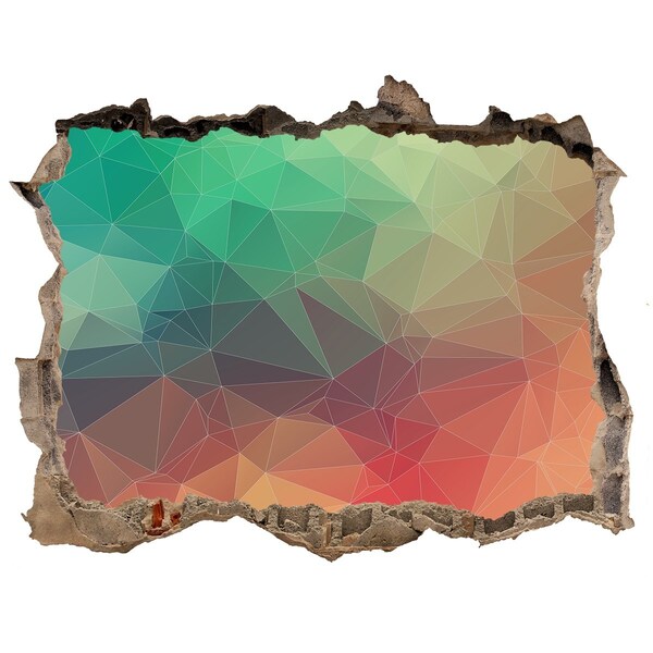 Díra 3D fototapeta nálepka Barevná geometrie v díře ve zdi