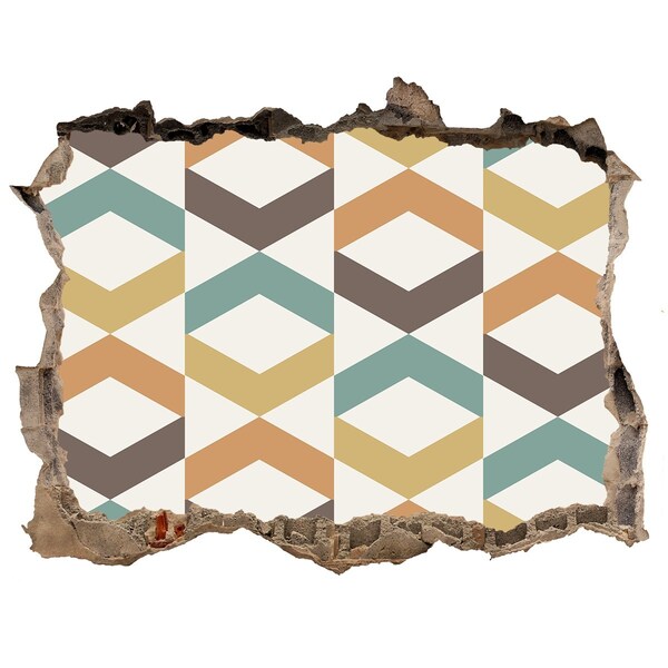 Díra 3D fototapeta na stěnu Geometrické vzory na zdi