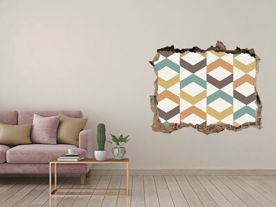 Díra 3D fototapeta na stěnu Geometrické vzory na zdi