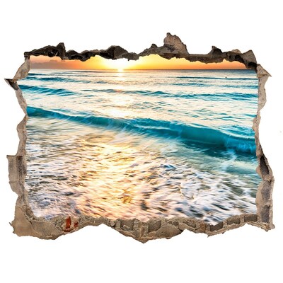 Nálepka fototapeta 3D Západ slunce pláž