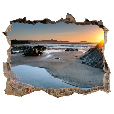 Nálepka fototapeta 3D výhled Skály na pláží