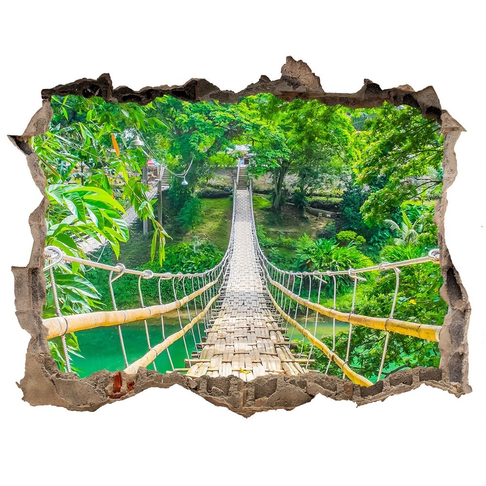 Nálepka fototapeta 3D Most bambusový les