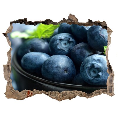 Nálepka 3D díra beton Borůvky v díře ve zdi