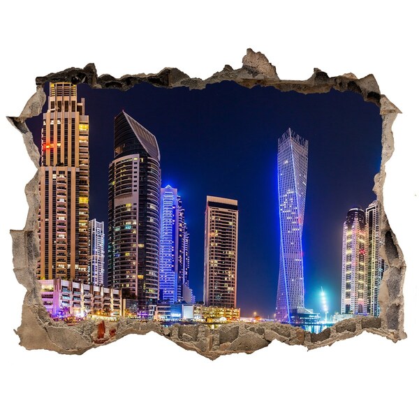 Nálepka fototapeta 3D výhled Dubaj noc