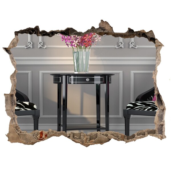 Fototapeta díra na zeď Zlatý stůl v elegantním interiéru