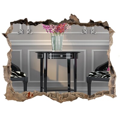 Fototapeta díra na zeď Zlatý stůl v elegantním interiéru