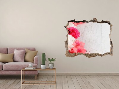 Samolepící díra nálepka beton Květinová oáza za zdí