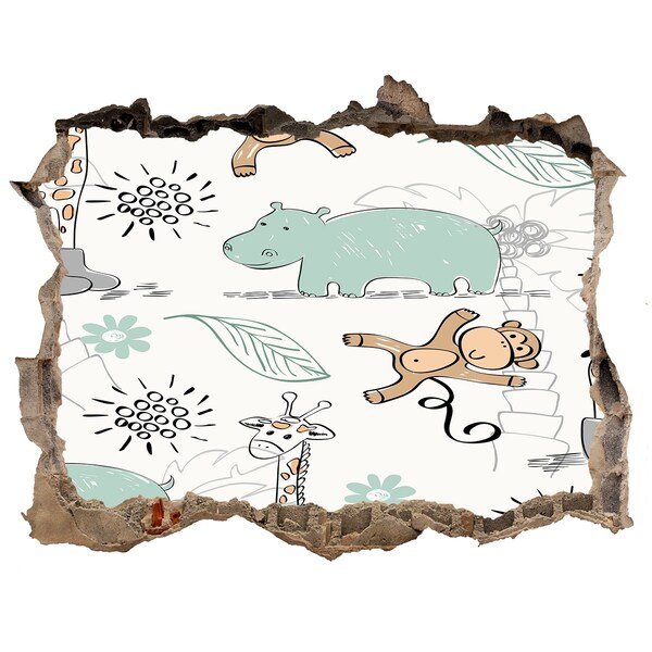 Samolepící nálepka na zeď Zvířata v džungli