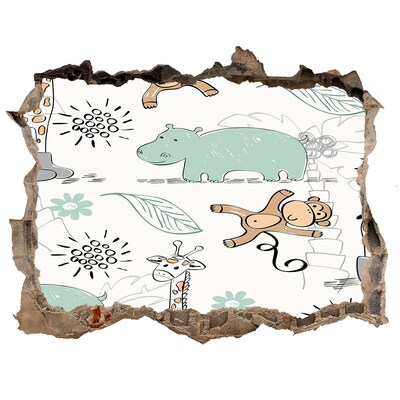 Samolepící nálepka na zeď Zvířata v džungli