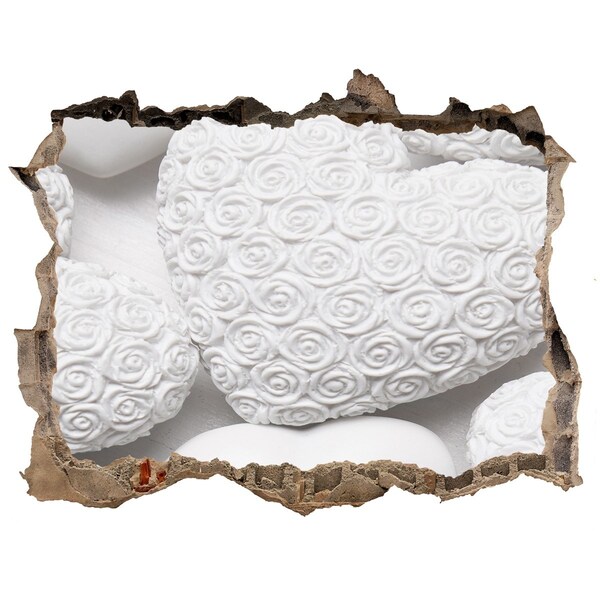 Fototapeta díra na zeď Bílé růže v díře ve zdi