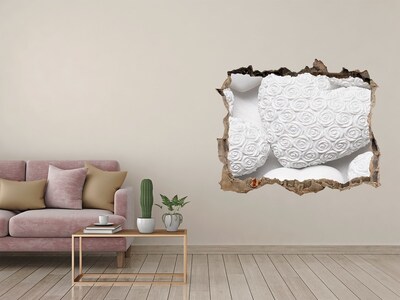 Fototapeta díra na zeď Bílé růže v díře ve zdi