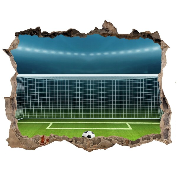 Fototapeta díra na zeď 3D nálepka Fotbalový stadion za dírou ve zdi