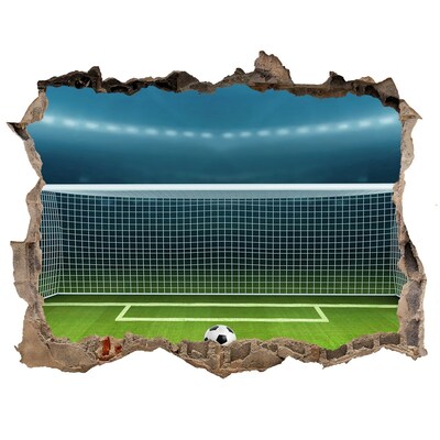 Fototapeta díra na zeď 3D nálepka Fotbalový stadion za dírou ve zdi