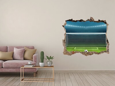 Fototapeta díra na zeď 3D nálepka Fotbalový stadion za dírou ve zdi