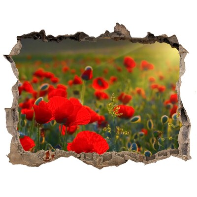 Nálepka fototapeta 3D výhled Květinový ráj jako díra ve zdi