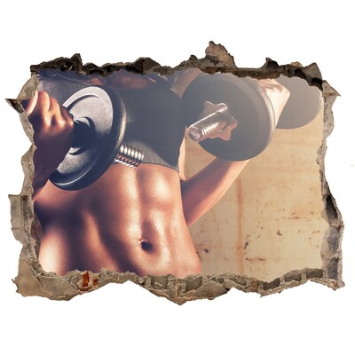 Fototapeta díra na zeď 3D Tělocvična v akci