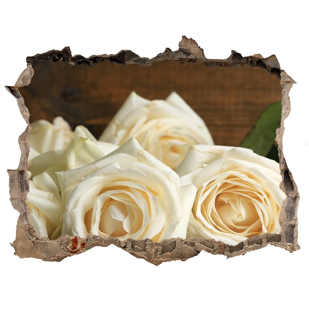 Samolepící díra nálepka Bílé růže