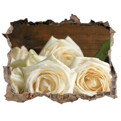 Samolepící díra nálepka Bílé růže
