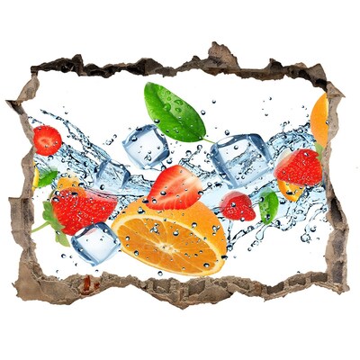Nálepka 3D díra Ovocný koktejl ve vodní explozi