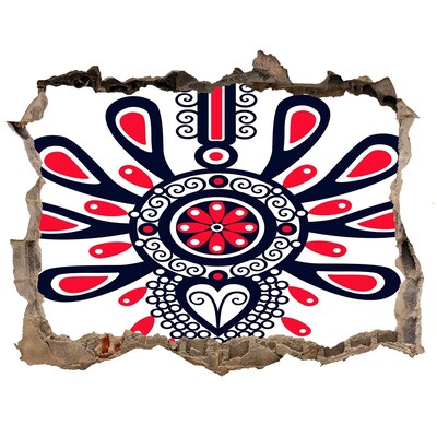 Díra 3D fototapeta na stěnu Barevný etnický vzor v díře ve zdi