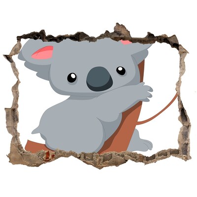 Díra 3D fototapeta nálepka Koala v díře ve zdi