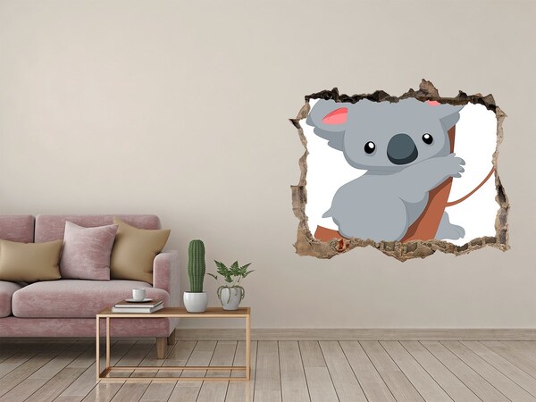 Díra 3D fototapeta nálepka Koala v díře ve zdi