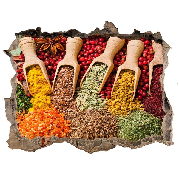 Nálepka díra na zeď Kuchyně plná koření