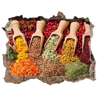 Nálepka díra na zeď Kuchyně plná koření