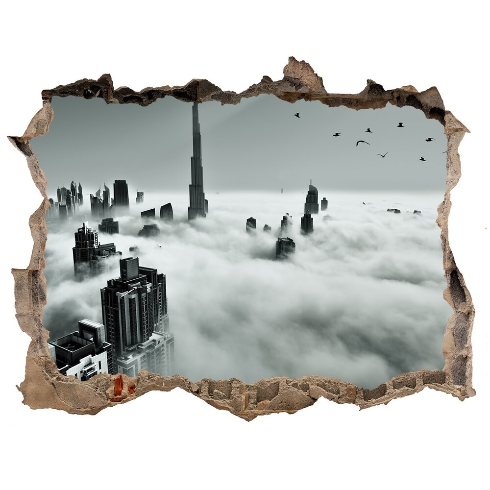 Fototapeta díra na zeď 3D Mlha nad Dubajem
