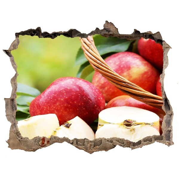 Nálepka 3D díra Sladká jablka v košíku