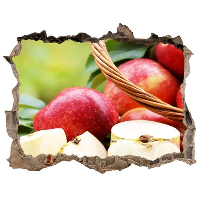 Nálepka 3D díra Sladká jablka v košíku