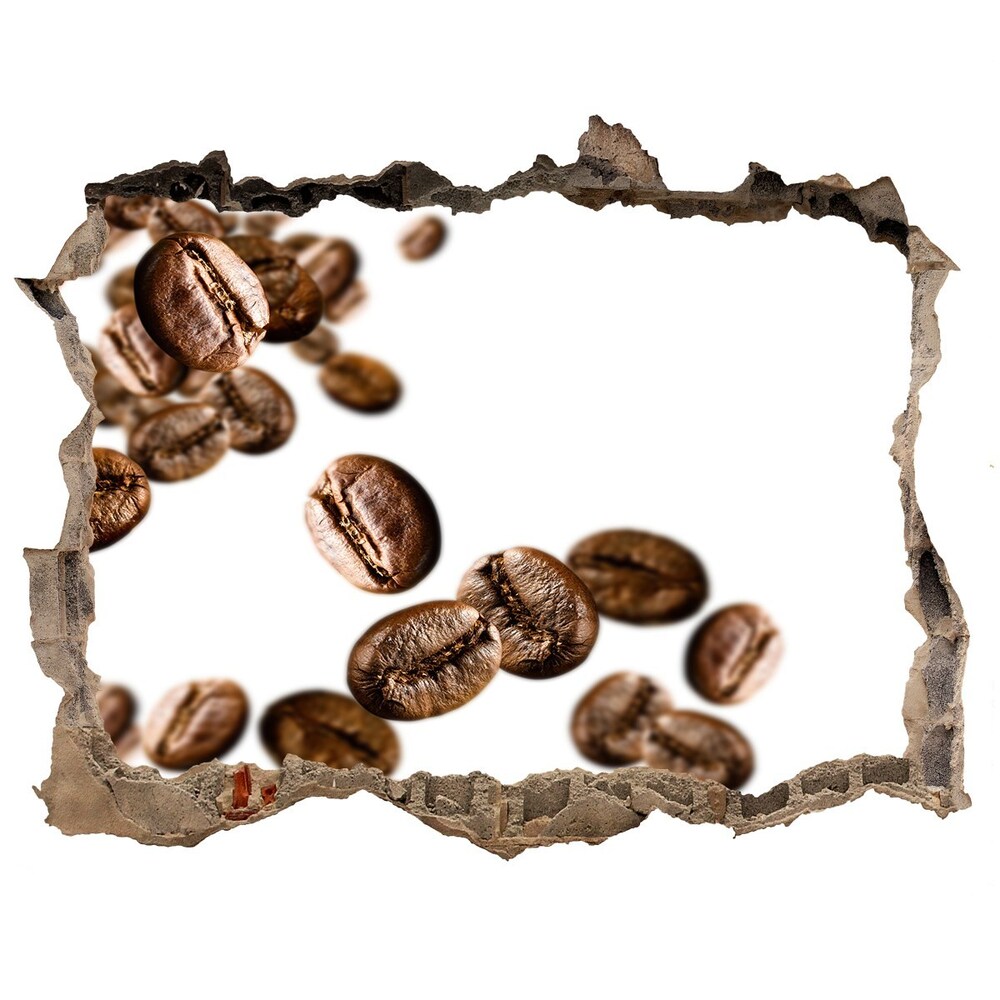 Nálepka díra na zeď beton Zrnka kávy