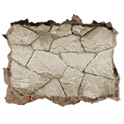 Fotoobraz díra na stěnu Rozbitá zeď s kameny