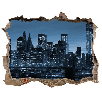Fototapeta díra na zeď 3D Pohled na New York v noci
