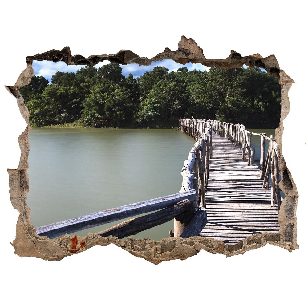 Samolepící díra na stěnu Dřevěný most
