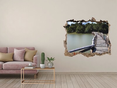 Samolepící díra na stěnu Most přes vodu