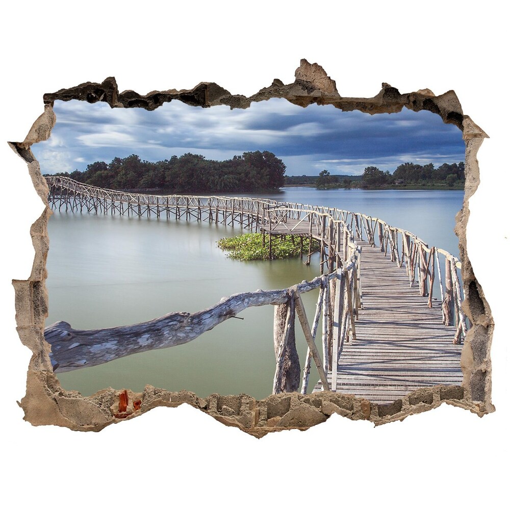 Nálepka fototapeta 3D výhled Dřevěný most