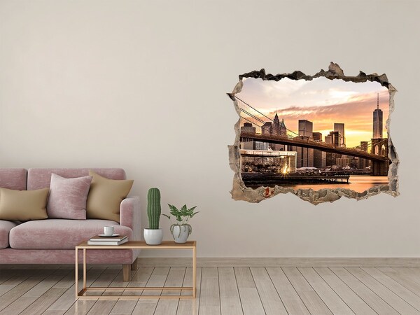 Fototapeta díra na zeď 3D Brooklynský most při západu slunce