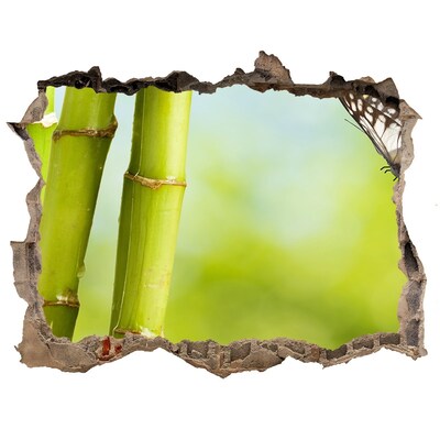 Samolepící díra nálepka Bambus a motýl