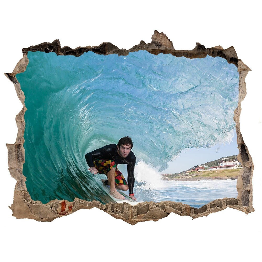 Fototapeta díra na zeď 3D Surfař na vlně