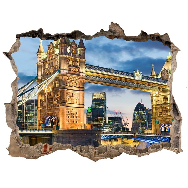 Fototapeta díra na zeď 3D Tower bridge Londýn