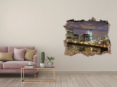 Fototapeta díra na zeď 3D Pohled na Brooklynský most v noci
